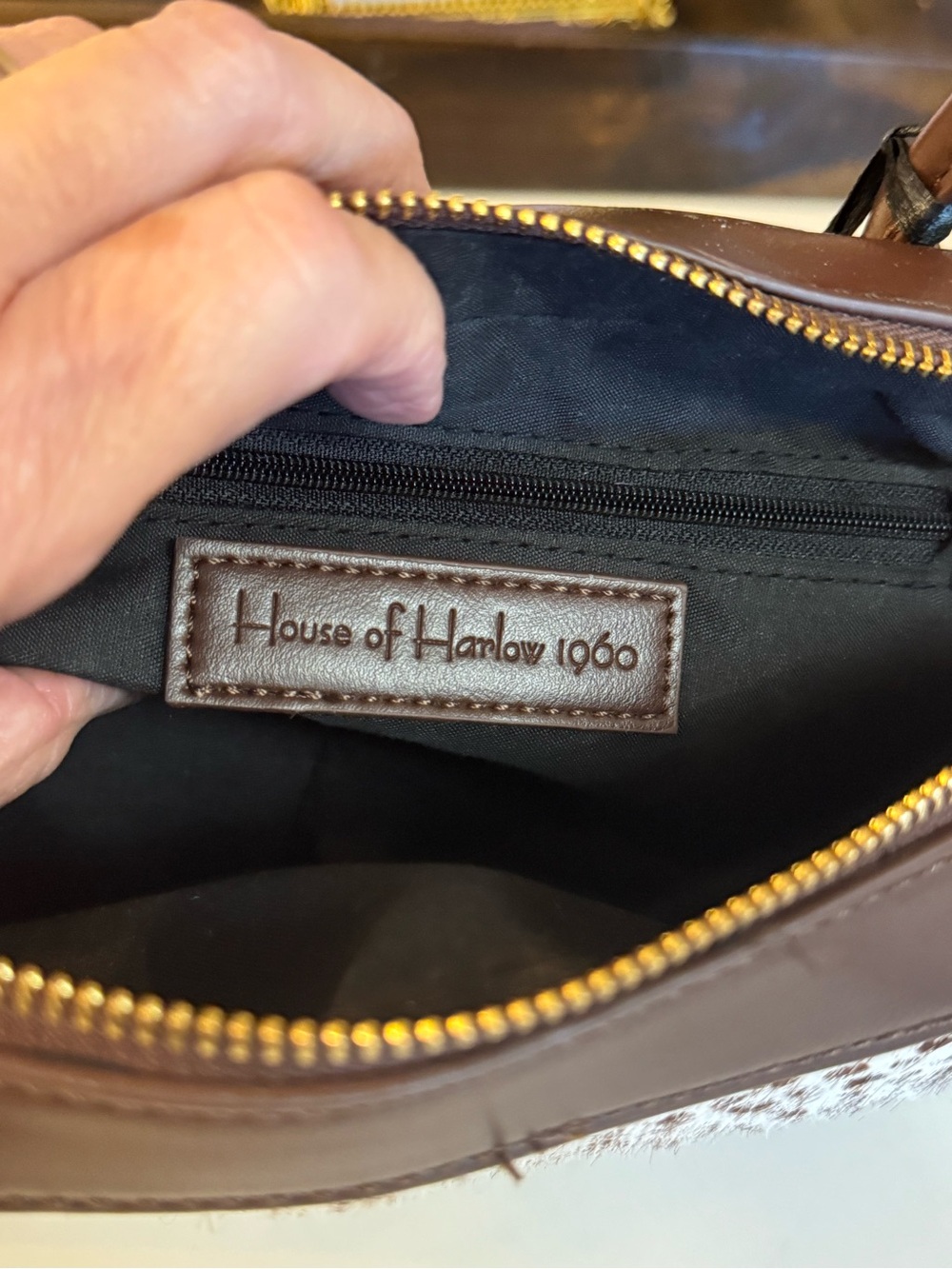 π€π€ NWT HOUSE OF HARLOW 1960 CALF HAIR LEATHER SHOULDER BAG! - Picture 7 of 8